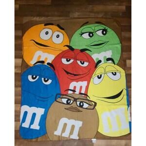 M&M World Fleece Throw Blanket Candy Chocolate 2014 45" x  54"
